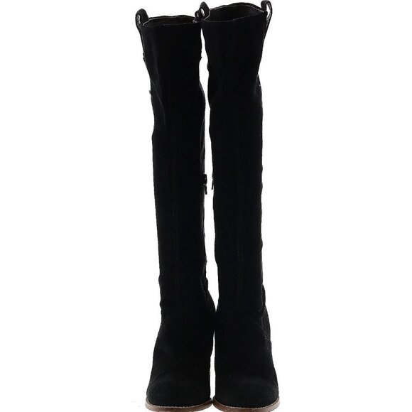 Jones Bootmaker Salina  heeled KNEE HIGH boots Black suede 38 - Picture 2 of 3